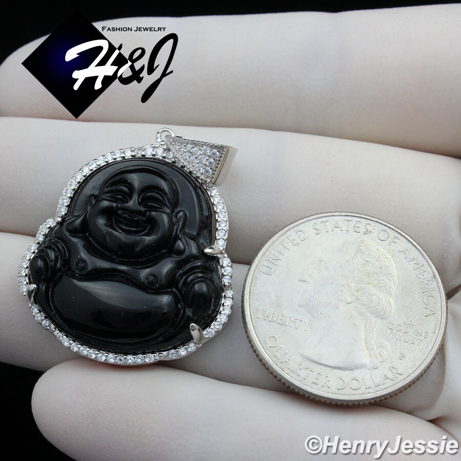 Ciondolo Buddha In Giada Verde: Ciondolo In Argento Sterling 925 (40 X 40 Mm - Foto 7