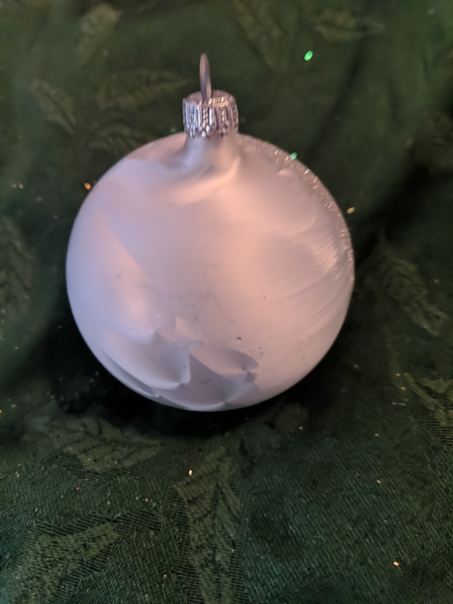 XMAS ORNAMENT SILVER WHITE STAR GLITTER VTG RARE | eBay