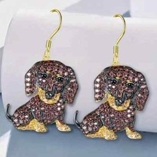 Creative Dog Animal Pendant Earrings Party Jewelry Christmas Gift Fashion Trendy