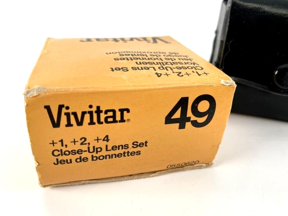 Vintage 49mm Vivitar Coated Close-up Lens Filter Set +1 +2 +3 in Box - Image 3 of 4