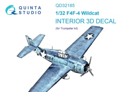 1/32 Quinta 3D Interior Decal #32185 F4F-4 Wildcat For TRP