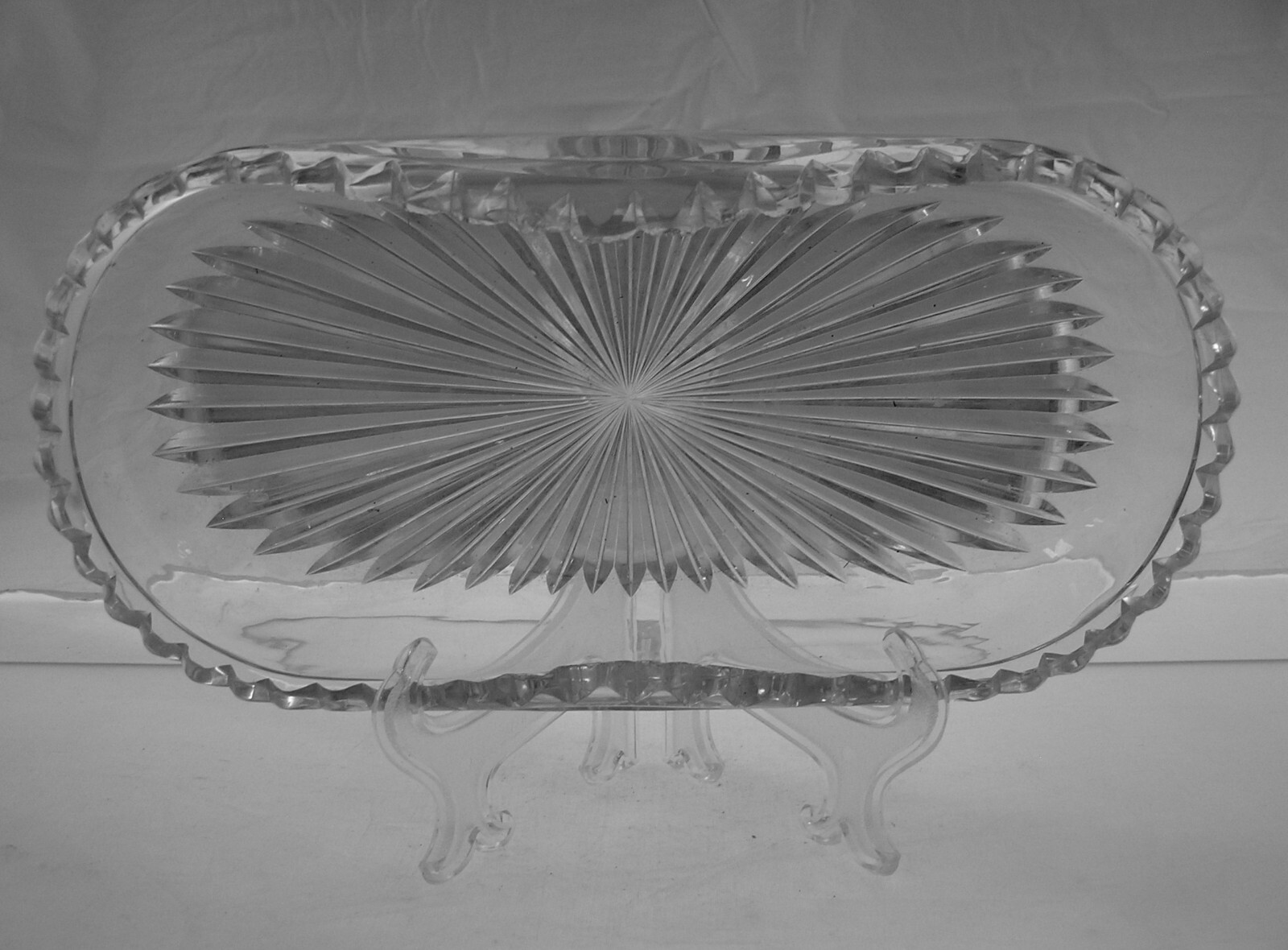 American Brilliant Cut Glass 1876-1916 Partially cut celery real novelty demo