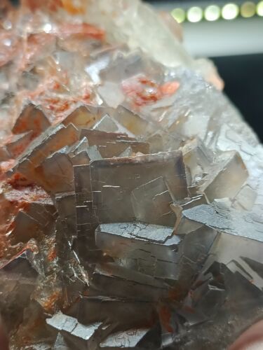 360g Natural Fluorite Mineral Specimen Rare Dual Sided With Calcite Crystal - Picture 16 of 24