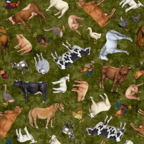 SUNRISE FARMS TELA VACAS OVEJAS CABRAS ACOLCHADO TESOROS DAN MORRIS POR YARDA Foto 3 de 4