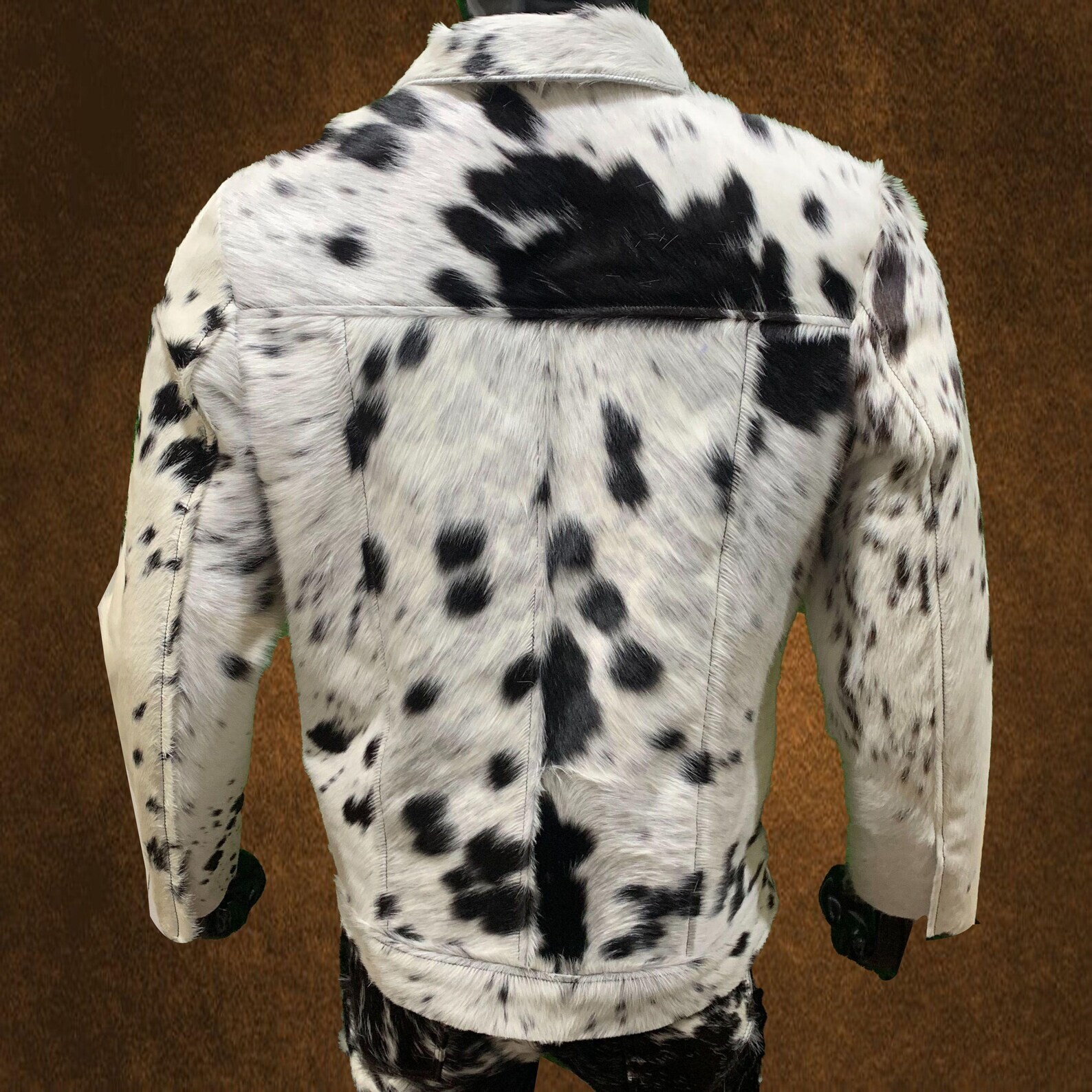 PONY Giacca pelle di cavallo uomo unica vera mucca nascondi capelli su giacche di pelle