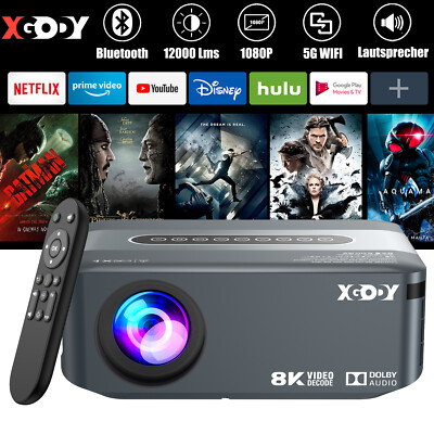 5G WiFi 8K Projektor 12000Lms 1080p Full HD LED Beamer Heimkino Multimediaplayer