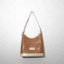  Dooney & Bourke Cabrio Cream Tan Perforated Detail Purse Shoulder Bag Tote