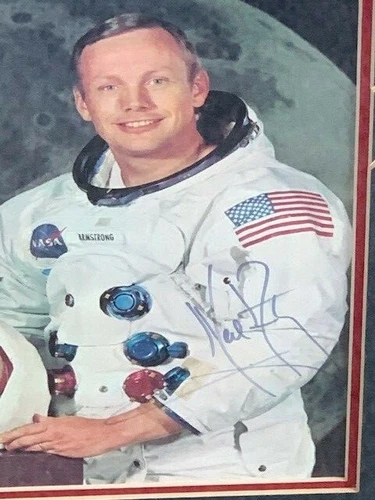 NEIL ARMSTRONG Astronaut  Autographed NASA Apollo 11 Mission Framed Photo JSA