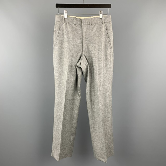 CUSTOM MADE Size 28 Light Grey Heather Wool Dress Pants eBay