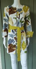 Nwt Kelly & Diane Cotton Canvas Floral Zip Front Trench Jacket 10