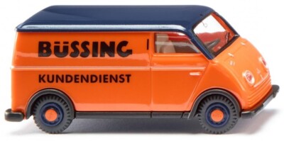 WIKING - orange blue roof van - DKW Bussing Kundensienst - 1/...