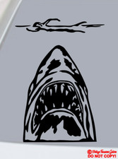 JAWS Vinyl Decal Sticker Car Rear Window Wall Bumper GREAT WHITE SHARK MOVIE JDM