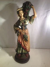 Vintage Chalk Lady of the Harvest Summer Solstice Wican Flower candle holder 