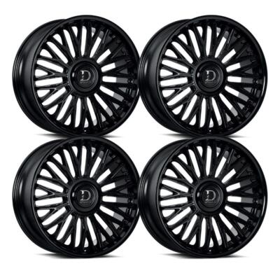 (Set-4) Dolce Lusso 24x10 BLANK 35mm Glossy Black Wheels Rims 24 Inch