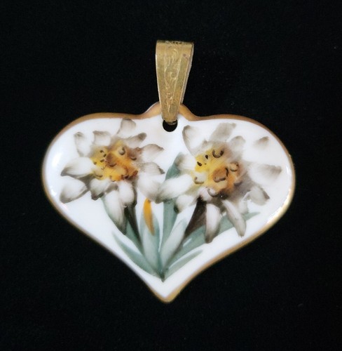 Antique Rosenthal Marktredwitz Germany Porcelain Pendant Flower
