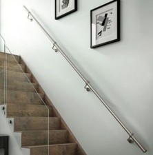 Rothley Handrail Kit Silver Stainless Steel Indoor Banister Rail 3.6m Easyfit