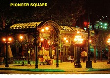 Pioneer Square Pergola, Seattle, WA, Evening View Postcard
