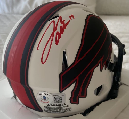 Josh Allen Signed autographed Buffalo Bills Lunar Eclipse Mini Helmet PROOF BAS