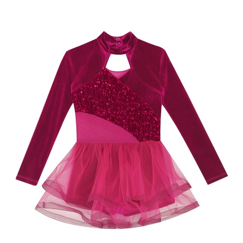 Kids Girls Costume Built-in Shorts Dancewear Birthday Party Dress Sparkling - Picture 52 of 57