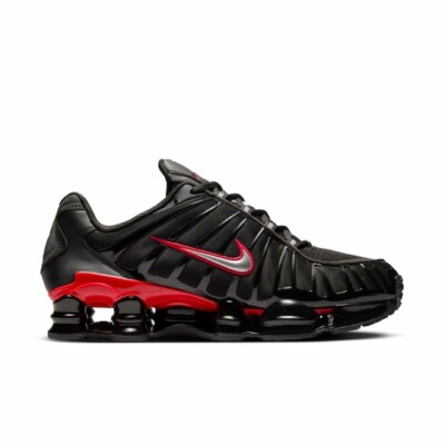 nike shox red black
