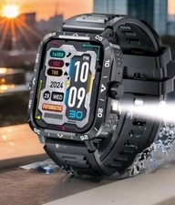 Military Smart Watch for Men(Answer/Make Calls) Rugged Tactical Fitness Tracker