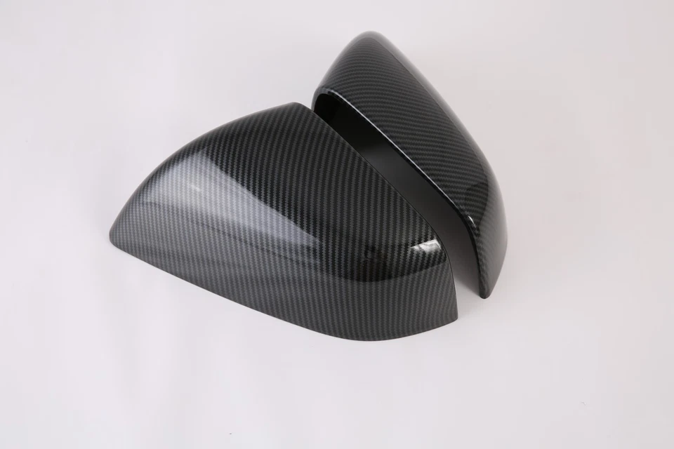 Cubierta de lámpara de espejo retrovisor de fibra de carbono para Tesla Model X 2017-2023 2 piezas Foto 2 de 3