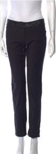 DOLCE & GABBANA WOMENS LOW RISE BLACK PANTS W/LEATHER TR  MSRP $1295 SZ US6 IT42