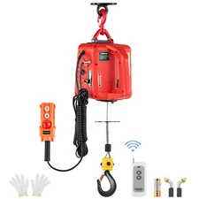 CREWORKS 3-in-1 Electric Hoist Winch 1100lb Manual Wired Wireless Remote Control