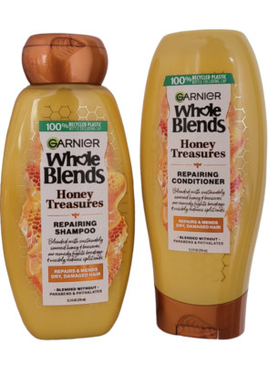 Garnier Whole Blends Repairing Shampoo & Conditioner Honey Treasures 12.5 OZ Ea