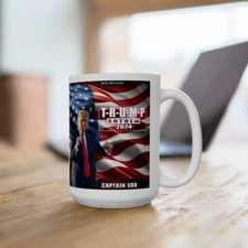 T-R-U-M-P Anthem 2024 by Captain USA - President Donald J Trump Ceramic Mug