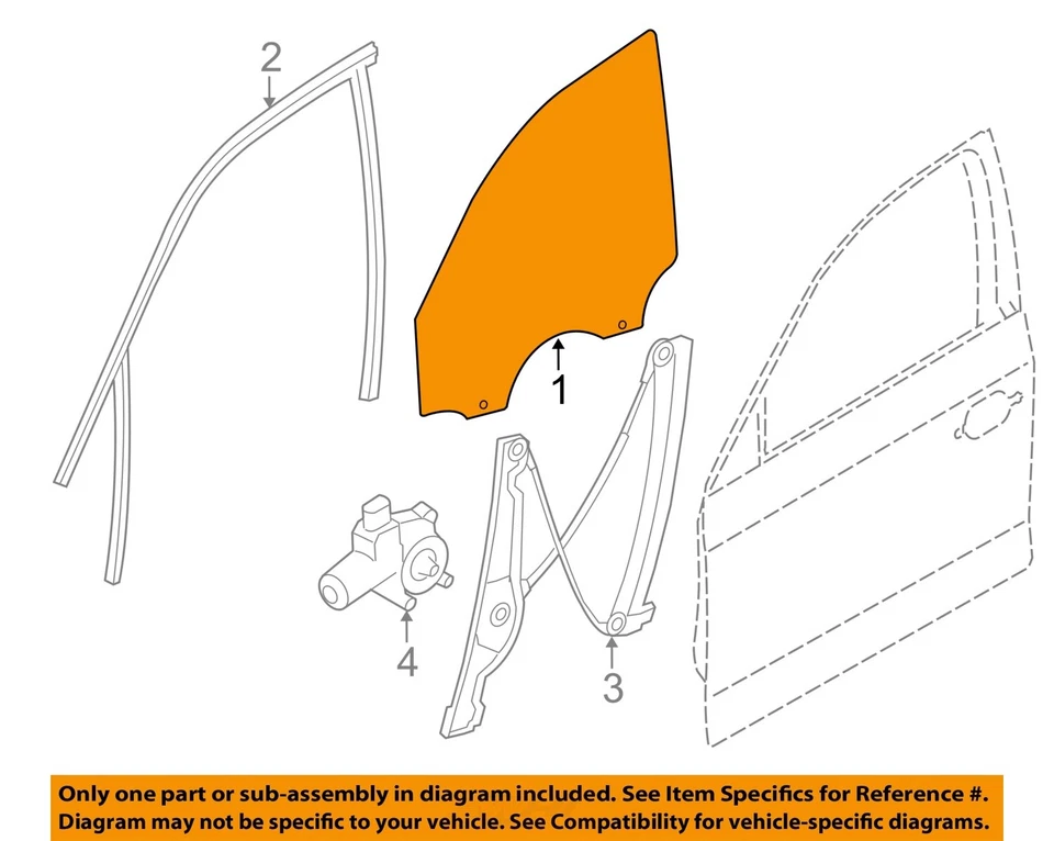 Puerta delantera derecha vidrio sedán OEM 2012 2013 2014 2015 2016 2017 BMW 328i Foto 3 de 4