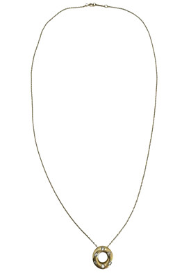 TIFFANY & Co. 18K Gold Platinum Etoile Diamond Circle Pendant Necklace 17.25 in