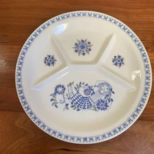 Figgjo  Lotte  Grill Plate, Divided Dinner Plate  Girl Midcentury Made In Norway
