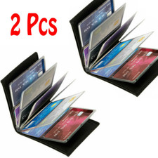 2Pcs Newest Leather Slim Wallet Wonder Black RFID Amazing Wallets As Seen On TV