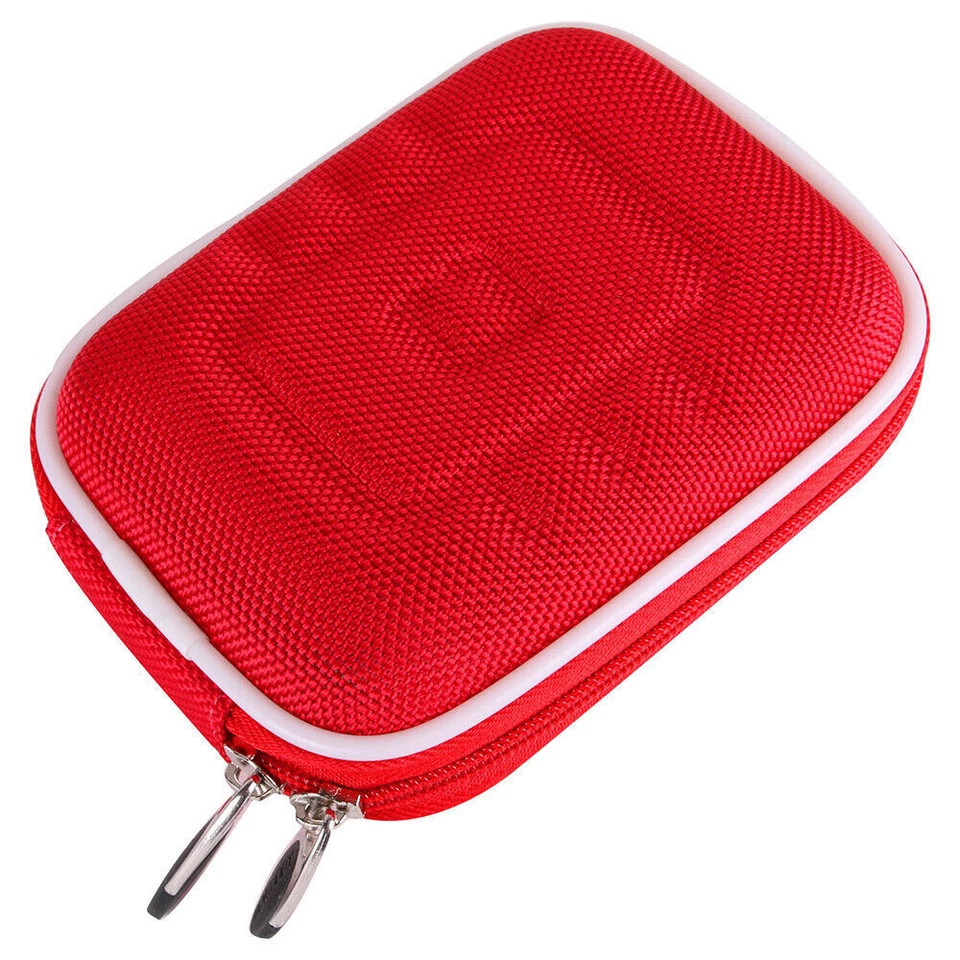 Red Nylon Compact Camera Case Pouch Bag w/ Clip For Canon Powershot ELPH 360 HS - Image 4 of 4