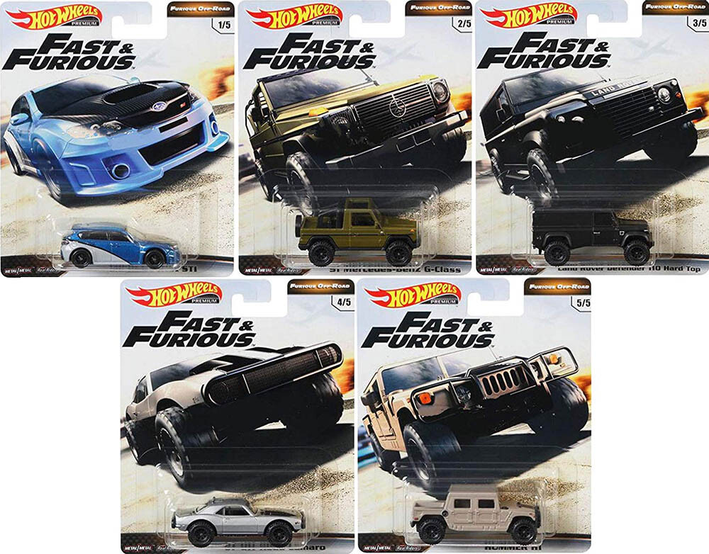 Fast & Furious Off-Road Set Premium 5 Modellautos 1:64 Hot Wheels