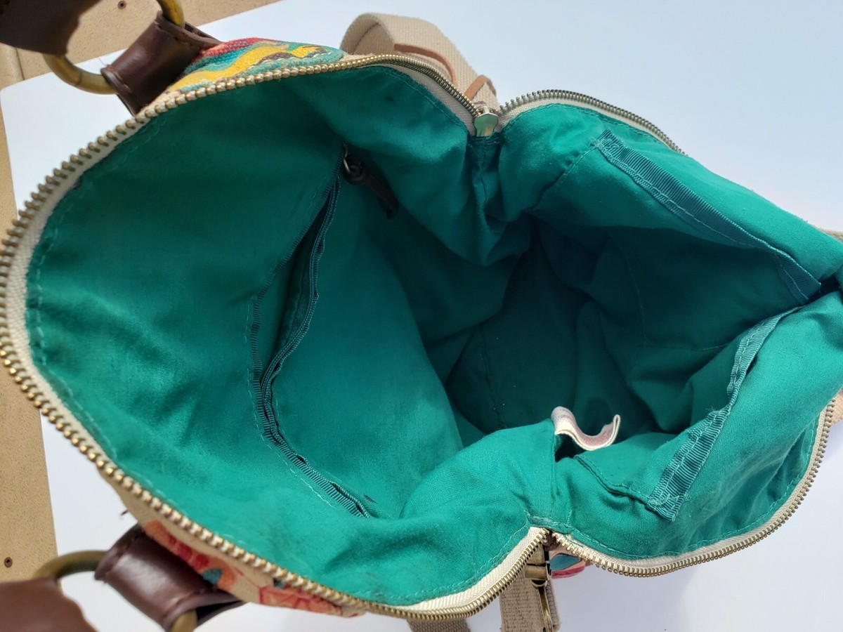 LUCKY BRAND CANVAS & LEATHER COLORFUL FLORAL BACKPACK SHOULDER BAG 15\'\' X 12\'\' Lucky Brand Backpack Bags for Men for sale | eBay main image 3