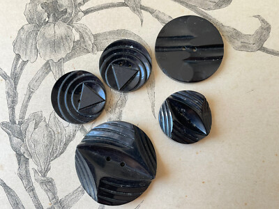 Lot De Boutons Anciens De Mercerie - Motifs Géométriques Originaux - Vintage - Pour Couture Et Customisation