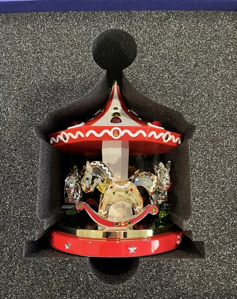 Swarovski Crystal Carousel Christmas with Rocking Horse and Crystal Accents - Image 2 of 4