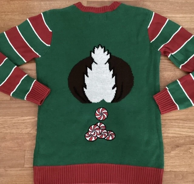 Ugly Christmas Sweater Rudolph The Red Nose Reindeer Size Small (S) Peppermints