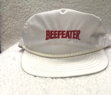 BEEFEATERS Vintage Adult Baseball Cap, Leather Back Adjust Clean great condition