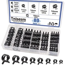 Tnisesm 80Pcs Spring Band Hose Clamps Assortment Kits Silicone Vacuum