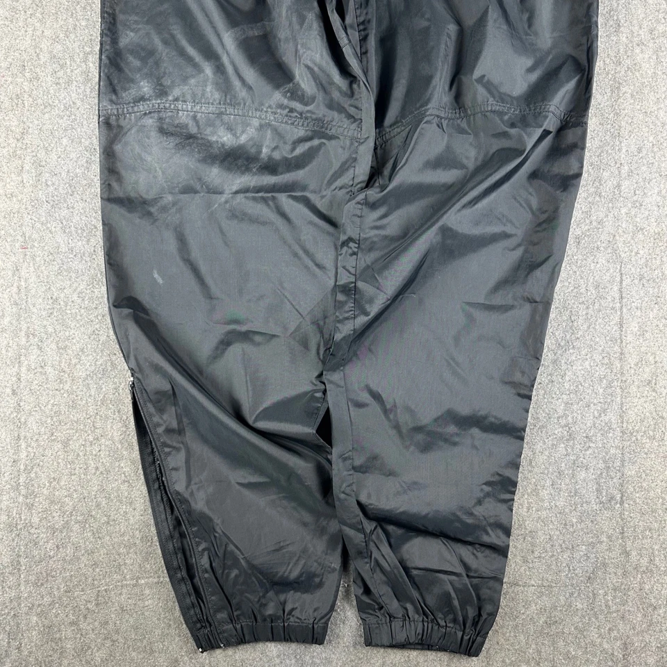 Pantalones de chándal de nailon negros de los 90 Nike para hombre con cremallera puños en las piernas cordón cintura XL Foto 4 de 4