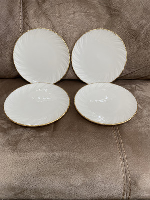 Laurent by Lenox Set of 4 Bread/dessert plates 6 1/4'' Ivory Swirl with gold trim
