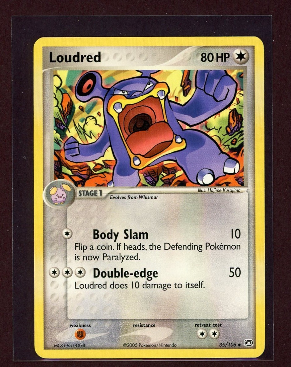 Loudred Non-Holo 2005 Pokemon Card 35/106 EX Emerald Set LP