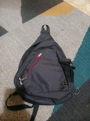 KAKA Sling Bag Crossbody Backpack black Canvas Waterproof Daypack Casual