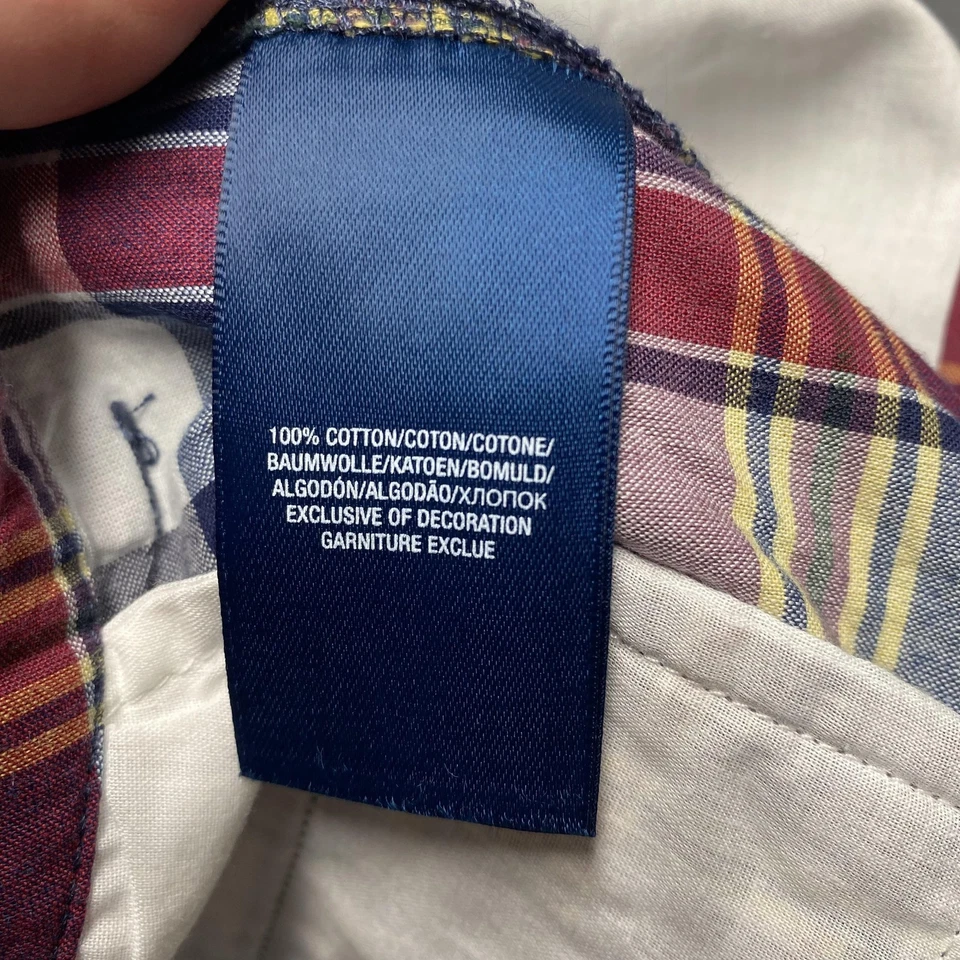 Polo Ralph Lauren Shorts Boys 18 Multi Color Madras Plaid Classic 100% Cotton - Image 4 of 4