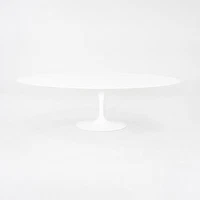 2018 Eero Saarinen for Knoll 96 in Oval Tulip Dining Table in White Laminate