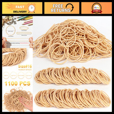 1100Pcs Size #16 Light Brown Rubber Bands - Thin Elastic Bands for Office & Home