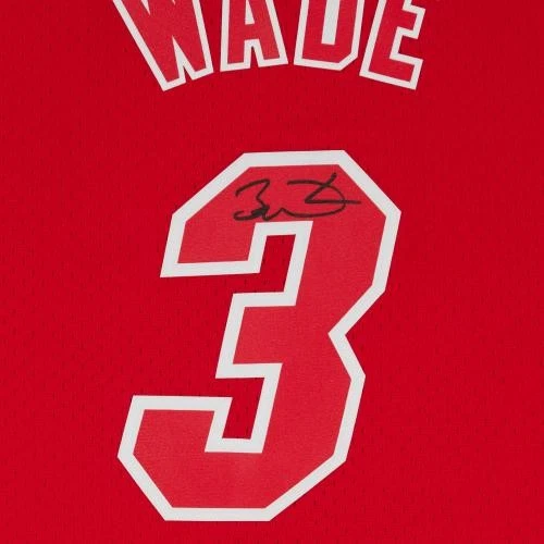 Camiseta deportiva Swingman Mitchell & Ness 2012 firmada por Dwyane Wade Miami Heat día de Navidad Foto 4 de 4